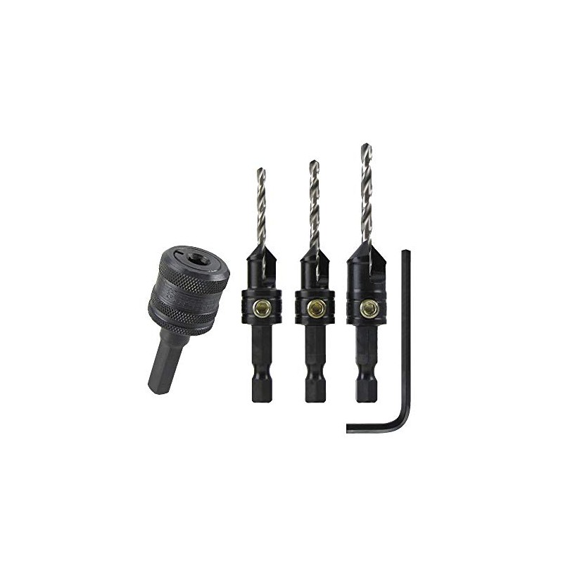 Snappy Tools Quick Change Chuck & 3 Piece Countersink Set