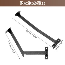 uxcell 4.3" Folding Lid Support Hinges, Lift Up Stay Hinge, 180 Degree Rotatable Iron Hinges with Screws for Wooden Boxes Jewelry Case Display, Black Bronze