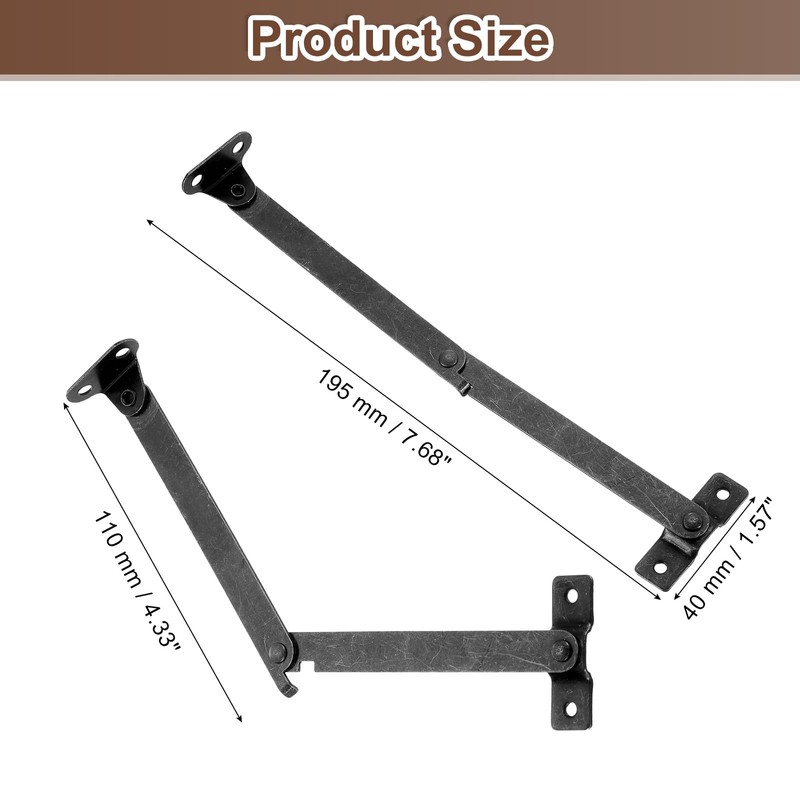 uxcell 4.3" Folding Lid Support Hinges, Lift Up Stay Hinge,