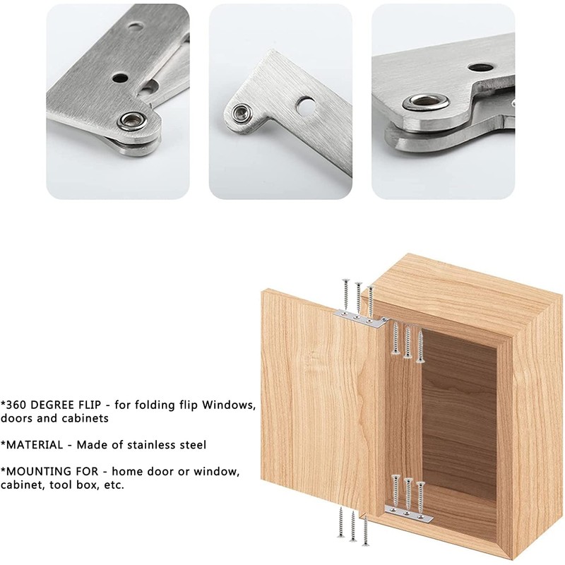 Pcs 360 Degree rotatable Door Pivot Hinges inch Cabinet Door