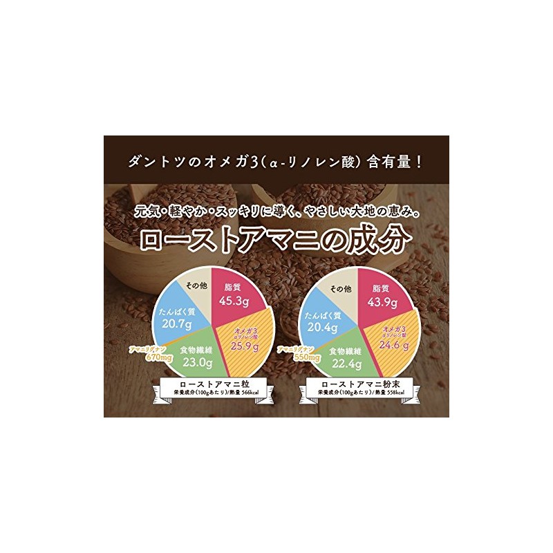 ローストアマニ 粒 200ｇ + アマニ油170ｇ セット [02] NICHIGA(ニチガ)