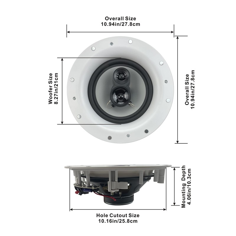 Acoustic Audio by Goldwood CSIC84 Frameless in Ceiling Speakers with