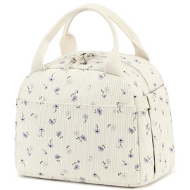 Bluboon Lunch Bag for Women Men Cute Corduroy Lunch Tote Bags Reusable Insulated Lunch Box Large Capacity Reusable Insulated Cooler for Work Picnic or Travel