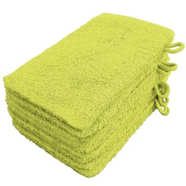 Lanudo Pure Line Waschlappen Waschhandschuh, 8er Set, Reine Frottier Baumwolle, 21 x 15 cm, Farbe Lime