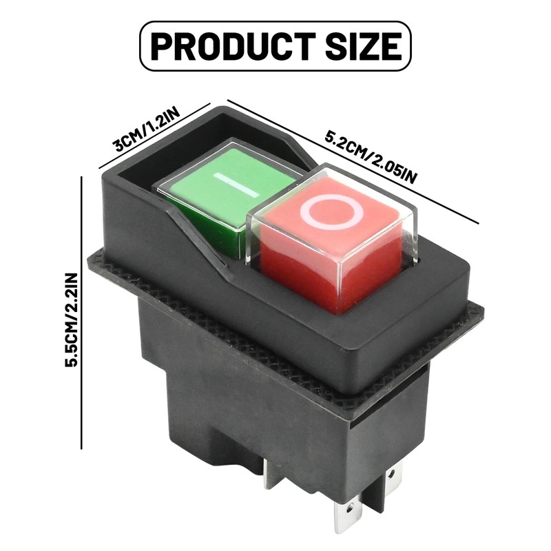 laffoonparts 5-PIN Electromagnetic Pushbutton Switch, 120 Volts Magnetic On-Off Switch