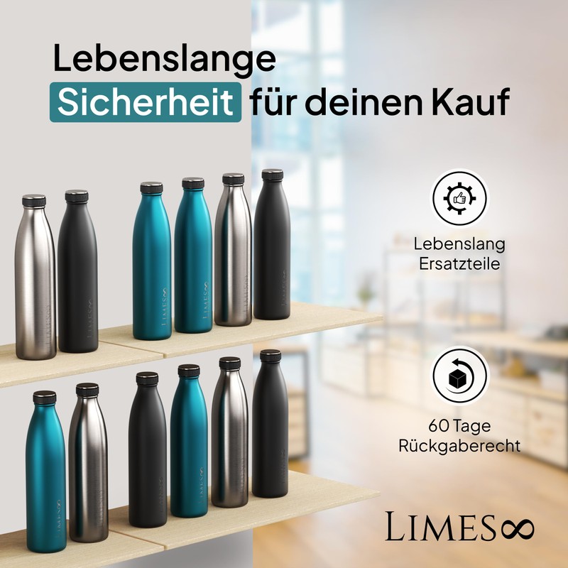 Limes 8 FourSeasons Thermos Flask, 1 Litre, Hot & Cold,