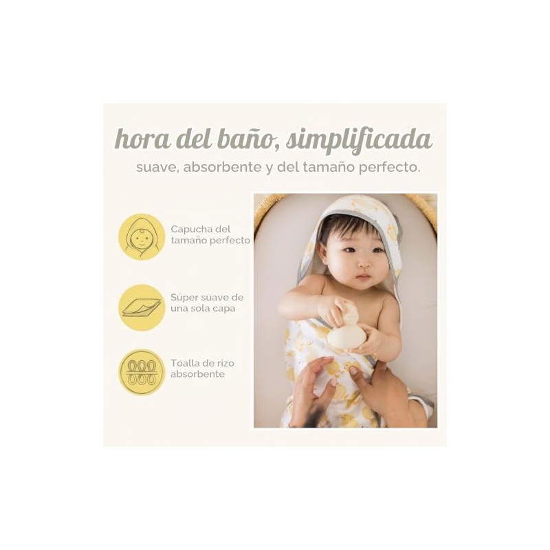 Burt's Bees Baby Toalla con Capucha Algodón Orgánico