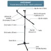Soporte y Pedestal Para Micrófono,Altura Ajustable Plegable | con Bolsa
