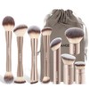 MAANGE 8 Pcs Makeup Brushes with Bag, Double-End Multi-functional Makeup
