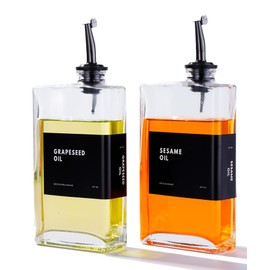 APT 1101 Olive Oil Dispenser for Kitchen, Cooking Oil and Vinegar Dispenser Set, Olive Oil Bottle, Soy sauce dispenser, coffee syrup bottles - 2 pcs, Black