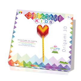Creagami 3178841 Origami 3D Paper Sculpture Kids Heart Craft Set for Adults and Children from 5 Years, 89 Pieces