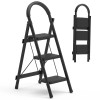 NewHome 3 Step Ladder with Wide Anti-Slip Pedal Heavy Duty