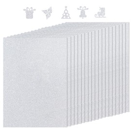 BEISHIDA A4 8.5 x 11 inch Glitter Cardstock, Silver Glitter Paper for Crafts, 250GSM Premium Sparkly Paper for Cricut,Scrapbook,Card Making,DIY Art Projects and Party Decorations(20 Sheets)