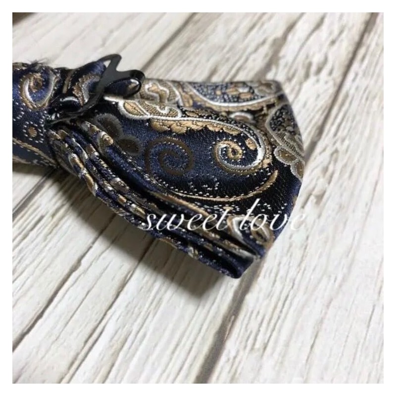 Champagne Gold Paisley [Bow Tie & Pocket Square] Set of