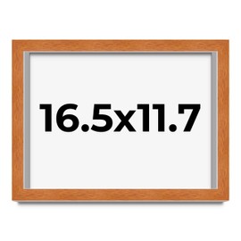 A3 16.5x11.7 Frame Brown Honey Pecan Solid Wood Picture Frame with UV Acrylic Plexiglass, Foam Board Backing & Hanging Hardware Included | 0.75 Inch Frame Moulding Width | 0.5 Inch Rabbet Depth