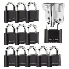 WULALACK Combination Lock Outdoor, 4 Digit Weatherproof Padlock Combination for Outdoor Sheds Fence, Gate Hasps, Storage Unit, 12 Pack…