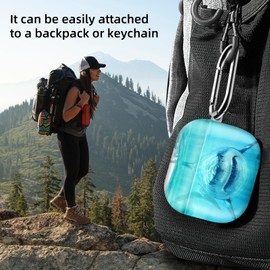 Compatible with AirPod 4th Generation 2024 Case, Shockproof Anti-Drop Protective Cover, Cute Case for Women Men with Keychain(Shark)