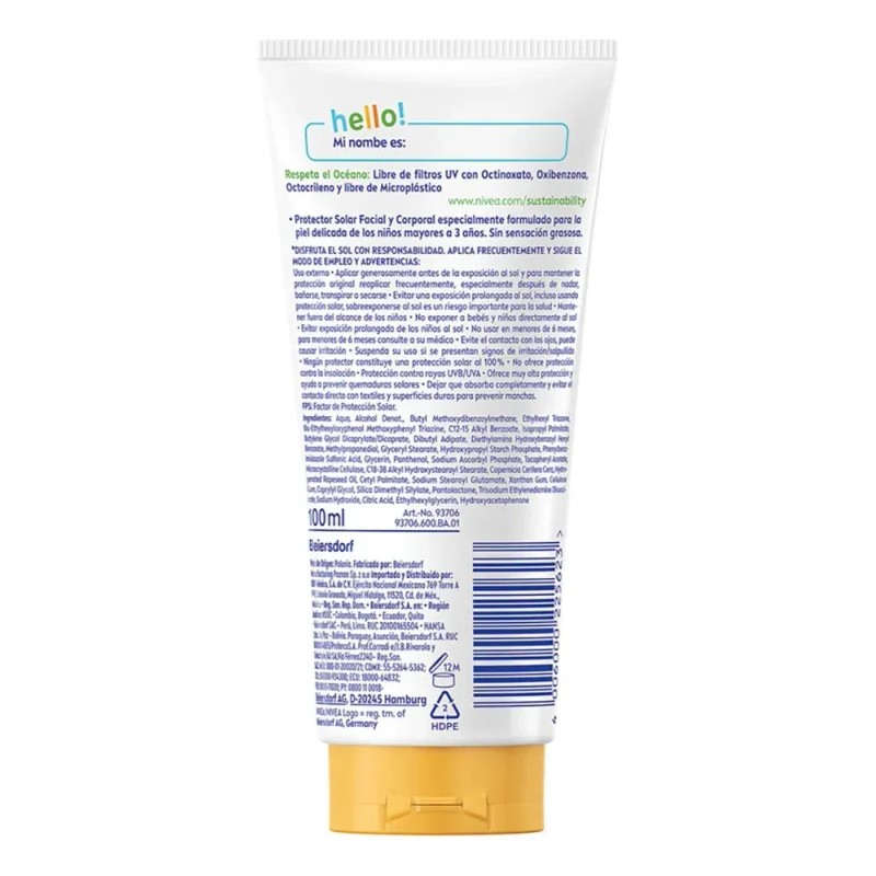 NIVEA SUN Protector solar Kids Daily Uv Protect 100ml