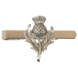 Macbeth Thistle Tie Clip Slide Bar Nickle Plated Wedding Gift TC 722