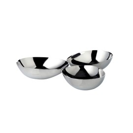 EDZARD Luma Tripple Bowl Diameter 18.5 cm Stainless Steel Serving Bowls, Decorative Bowl, Snack Bowl, Serving Bowl