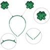 HIXNUG 5Pcs St. Patricks Day Headband Green Glitter Irish Shamrock