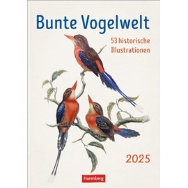 Bunte Vogelwelt Wochenplaner 2025 - 53 historische Illustrationen: 53 historische Tafeln mit Vogeldarstellungen in einem hochwertigen Wandkalender. ... Vogelliebhaber (Wochenplaner Harenberg)