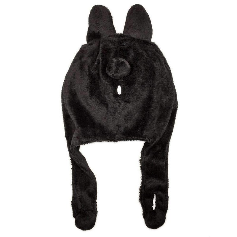 Frank Kozik kidrobot Moustache Black Labbit Ear Flaps Hat, black