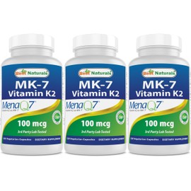 Best Naturals MK-7 Vitamin K2 100 mcg 120 ct (Pack of 3)
