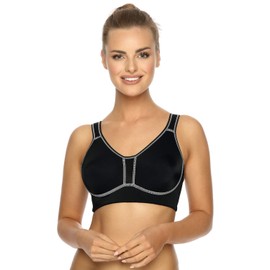 Viania Bra 101470, Moulded Bra without Underwire, Breathable Sports Bra High, Yoga/Golf/Riding/Dance, Quick Drying, Black/White/Lime/Red/Orange, 34B to 44E - 100B