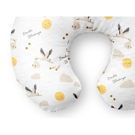 Nursing Pillow Cover for Twins - Soft Jersey Cotton, Breastfeeding, Bottle Feeding, Propping, Support, Tummy Time, Slipcover, Zipper Closure, Newborns, Boys, Girls