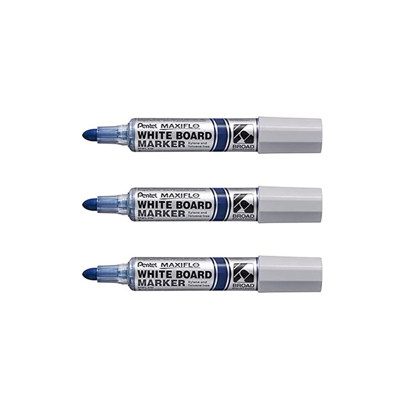 Pentel Maxiflo Broad Point Liquid Ink Dry Wipe Marker Blue