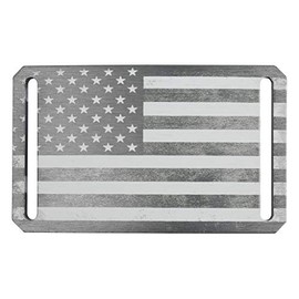 GRIP6 Individual 1.5" For Men & Women -Fully Adjustable Low Profile American Made w/Lifetime Coverage Gunmetal Grey American Flag Belt Buckle Only