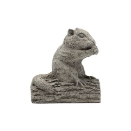 Solid Rock Stoneworks Chipmunk Stone Statue 5in Tall Pre Aged Color
