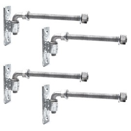 (4 Pack) 8'' J-Bolt Post Hinge, Heavy Duty Galvanized Gate Welded Door Hinge with 5/8"" Male Hinge Pin for Wooden Farm Gate, Chain Link Fence