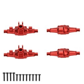 RCAWD Aluminum Alloy Front and Rear Axle Housings for 1/18 1/24 Scx24 FMS Fcx18 Fcx24 Rc Crawler Car Upgrade Parts red