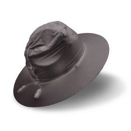 Phillips Brush Reusable Rain Cap Protective Hat Cover & Carrying Bag – Police & Other Uniform Hat Rain Cover Made from Water Proof Vinyl Plastic, Medium Size Smoke Gray Color