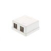 Networx 2-Port Ethernet Keystone Jack Surface Mount Box, Unloaded, White