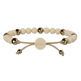 Enso Rings Embrace Silicone Bracelet - Smooth, Lightweight Beaded Bracelet - Champagne, Gold-Plated Metal