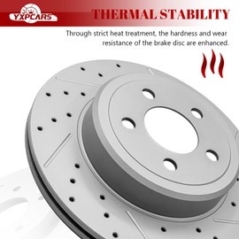 Ceramic Rear Brakes Pad and Rotors Drilled Slotted Vented Replacement Disc Brake Kits for Chrysler 300 2005 2006 2007 2008 2009 2010 2011 2012 2013 2014 2015 2016 2017 2018 2019 2020 2021 2022 2023