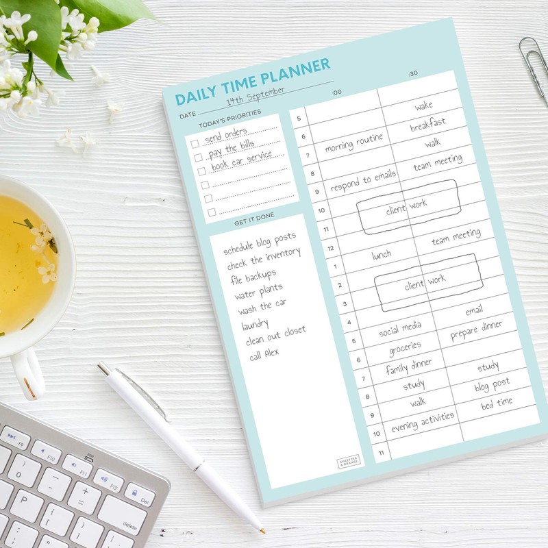 Sweetzer & Orange Time Block Planner. Undated Organizer To Do
