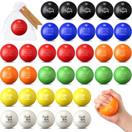 Sratte 35 Set Motivational Stress Balls Colorful Inspirational Stress Relief Balls for Adults Kids Hand Exercise Anxiety Vet Tech Week Gifts