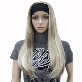 Aimole Long Straight 3/4 Women's Wigs Hair Piece Synthetic Hair with Black Headband (H16-613)