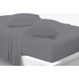 Percale Bunk Bed Fitted Sheet 2ft 6" (76cmx190cm) Caravan Campervan - Small Single Bed POLY COTTON (GREY)