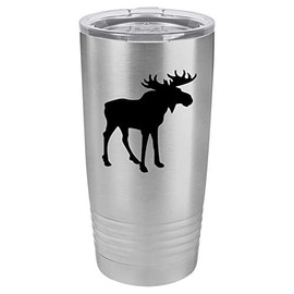 Tumbler Stainless Steel Vacuum Insulated Travel Mug Moose (Stainless Steel, 20 oz)
