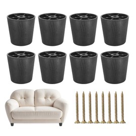 Guegine 8 PCS Furniture Feet, Sofa Feet for Furniture, 1.97inches Round Tapered Plastic Couch Legs Suitable for Cupboard, Sofa, Chair and Bed with 8 PCS Screw-in Screw