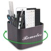 Hennaja Square Leather Art Supply Organizer,Remote Control Holder with Removable