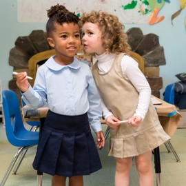 French Toast Girls' Little Pleated Ribbon Bow Jumper, Black, 5