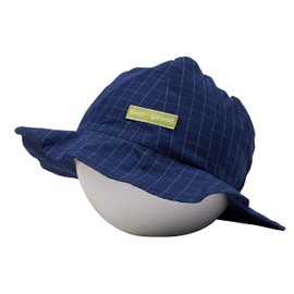 loud + proud Unisex Children's Fine Check, GOTS Certified Hat, ultramarine