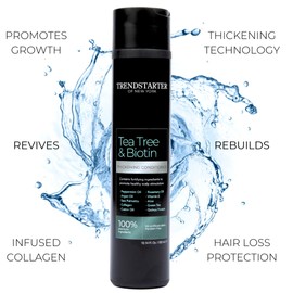 TRENDSTARTER - TEA TREE & BIOTIN THICKENING CONDITIONER (10.14Fl.Oz) - Argan Oil, Peppermint, Collagen, Quinoa, Aloe, Rosemary, Green Tea, and Saw Palmetto (DHT Blocker) - All-Day Nourishing Formula