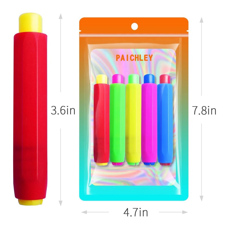 Paichley 5 Pieces Colorful Plastic Chalk Holders，Blackboard Adjustable Set for